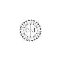 CJ simple wedding initial concept with high quality logo design vector