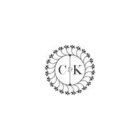 CK simple wedding initial concept with high quality logo design vector