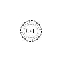 CL simple wedding initial concept with high quality logo design vector