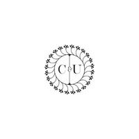 CU simple wedding initial concept with high quality logo design vector