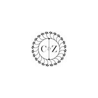 CZ simple wedding initial concept with high quality logo design vector