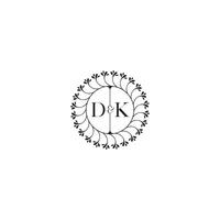 DK simple wedding initial concept with high quality logo design vector
