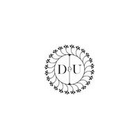 DU simple wedding initial concept with high quality logo design vector