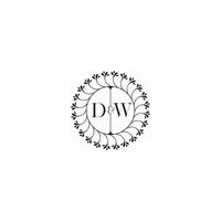 DW simple wedding initial concept with high quality logo design vector