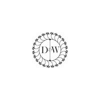 dw sencillo Boda inicial concepto con alto calidad logo diseño vector