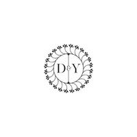 DY simple wedding initial concept with high quality logo design vector