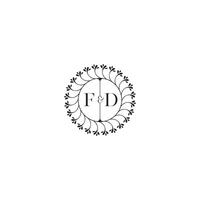 fd sencillo Boda inicial concepto con alto calidad logo diseño vector