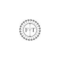 FT simple wedding initial concept with high quality logo design vector