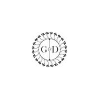 GD simple wedding initial concept with high quality logo design vector