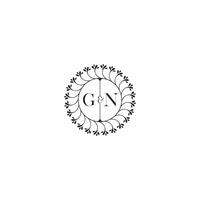 GN simple wedding initial concept with high quality logo design vector