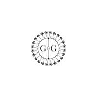 GG simple wedding initial concept with high quality logo design vector