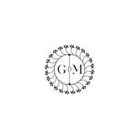 GM simple wedding initial concept with high quality logo design vector