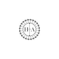 HA simple wedding initial concept with high quality logo design vector