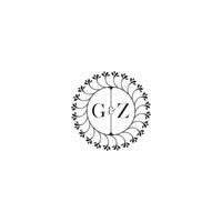 GZ simple wedding initial concept with high quality logo design vector