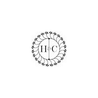 HC simple wedding initial concept with high quality logo design vector