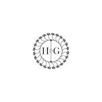 HG simple wedding initial concept with high quality logo design vector