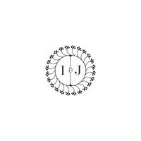 IJ simple wedding initial concept with high quality logo design vector