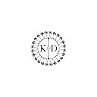 KD simple wedding initial concept with high quality logo design vector