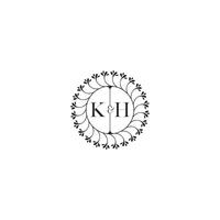 KH simple wedding initial concept with high quality logo design vector