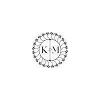 KM simple wedding initial concept with high quality logo design vector