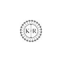 KR simple wedding initial concept with high quality logo design vector