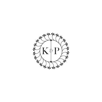 KP simple wedding initial concept with high quality logo design