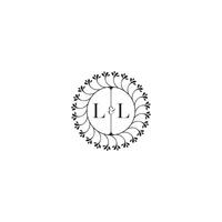 LL simple wedding initial concept with high quality logo design vector
