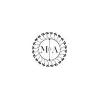 MA simple wedding initial concept with high quality logo design vector