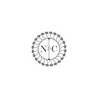 NC simple wedding initial concept with high quality logo design vector