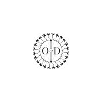 OD simple wedding initial concept with high quality logo design vector