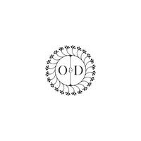 OD simple wedding initial concept with high quality logo design vector