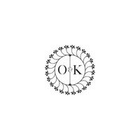 OK simple wedding initial concept with high quality logo design vector