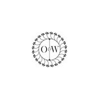 OW simple wedding initial concept with high quality logo design vector