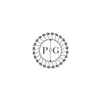 PG simple wedding initial concept with high quality logo design vector