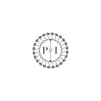 PI simple wedding initial concept with high quality logo design vector