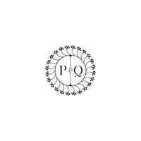 PQ simple wedding initial concept with high quality logo design vector