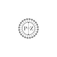 PZ simple wedding initial concept with high quality logo design vector