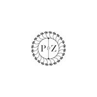 PZ simple wedding initial concept with high quality logo design vector