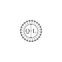 QL simple wedding initial concept with high quality logo design vector