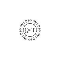 QT simple wedding initial concept with high quality logo design vector
