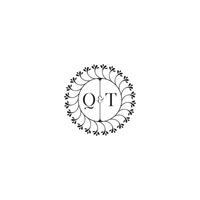 QT simple wedding initial concept with high quality logo design vector