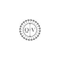 QV simple wedding initial concept with high quality logo design vector