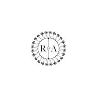 RA simple wedding initial concept with high quality logo design vector