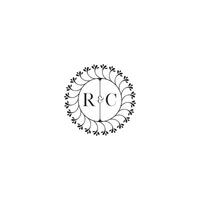 RC simple wedding initial concept with high quality logo design vector