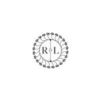 RL simple wedding initial concept with high quality logo design vector