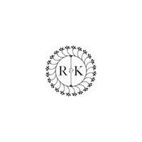 RK simple wedding initial concept with high quality logo design vector