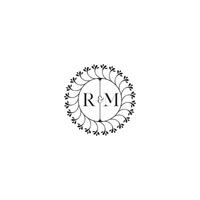 RM simple wedding initial concept with high quality logo design vector