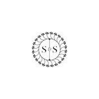 SS simple wedding initial concept with high quality logo design vector