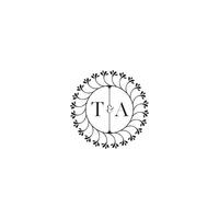 TA simple wedding initial concept with high quality logo design vector