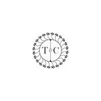 TC simple wedding initial concept with high quality logo design vector